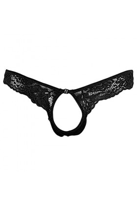 DGKaxiyaHM sous-vêtements en Dentelle pour Hommes Culotte Sissy Thong Ouverte Entrejambe Taille Basse Voir à Travers Un sous-