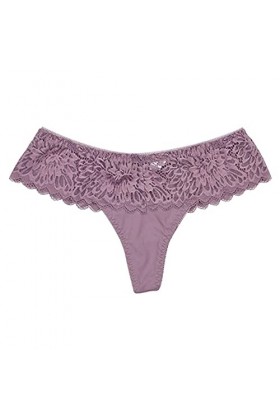 Jiabing Low-Waist Sexy Sexy Couture sans Soudure Dentelle Lait Silk Thong Pants Hollow T Sexy Lingerie Satin Purple, L 