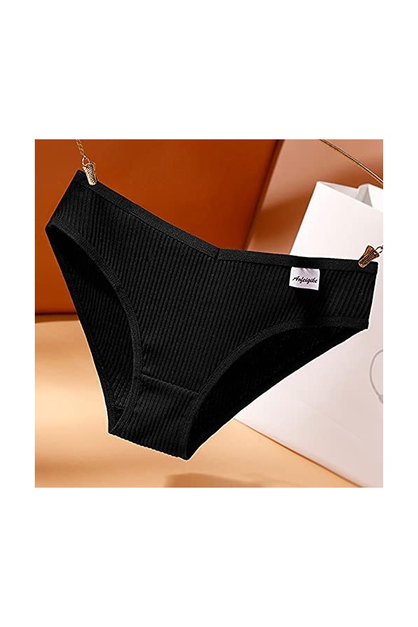 Jiabing Bikini Culottes pour Femmes sous-vêtements strongs Sexy Briefs Culotte de Lingerie Cosplay Sexy Black, XXL 