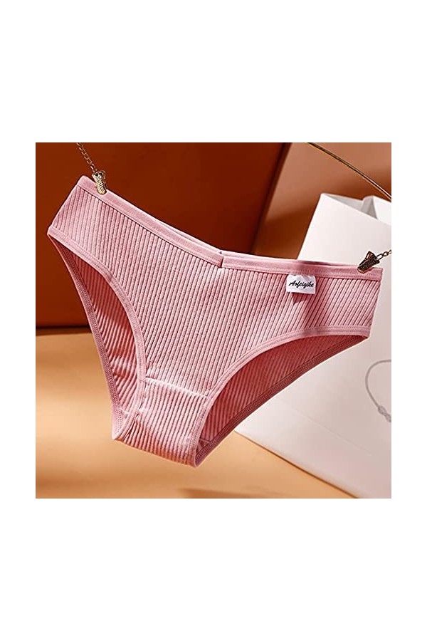 Jiabing Bikini Culottes pour Femmes sous-vêtements strongs Sexy Briefs Culotte de Lingerie Cosplay Sexy Pink, L 