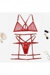 Ensemble Lingerie Sexy Femme Coquine Hot Dentelle Jarretière Ensemble de Soutien-Gorge et de Culottes Sexy à Bretelles Elasti