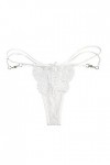 Culotte sexy en dentelle pour femme - Ultra fine - Transparente - En coton, blanc, XS