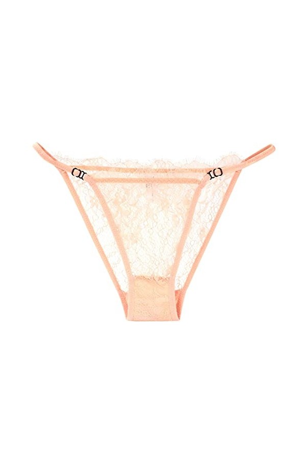 Lot de 12 culottes en dentelle transparente et sexy sans couture pour femme Taille 36, beige, M