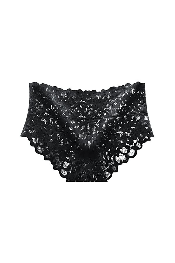 Culotte sexy en dentelle pour femme - Sans couture - Ultra doux - Pour femme, Noir , L