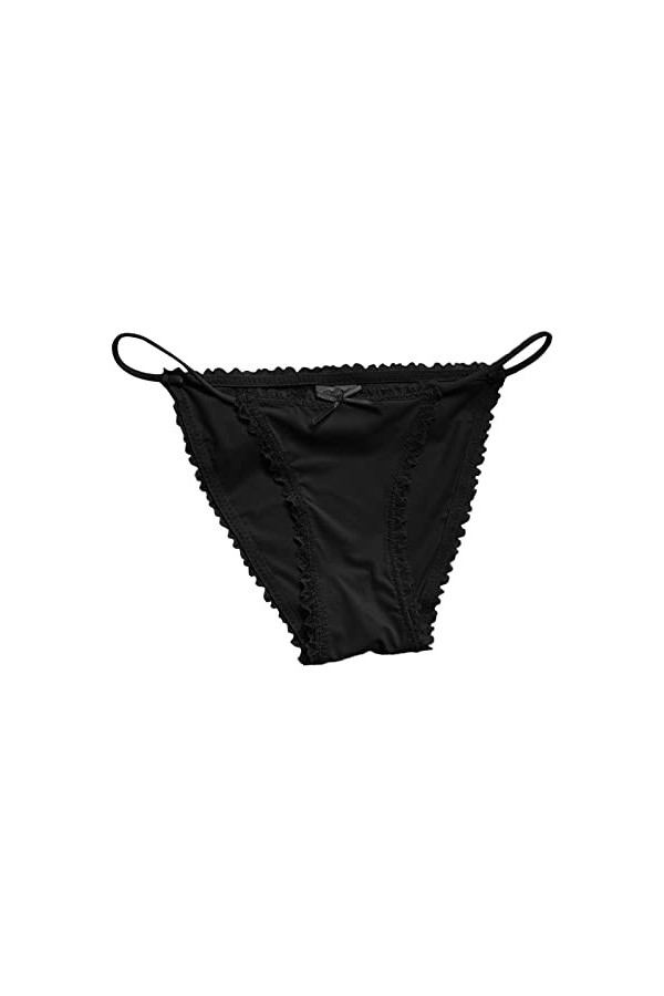 Culotte sexy en dentelle avec nœud - Taille basse - String extensible - Grande taille - Sous-vêtements sexy pour femme - 3x, 