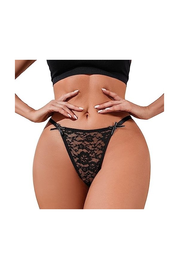 Générique Femmes Dentelle Sexy Culottes pour Femmes Filles Strings Lingerie Respirant Culotte Transparent Shorties Femmes Den