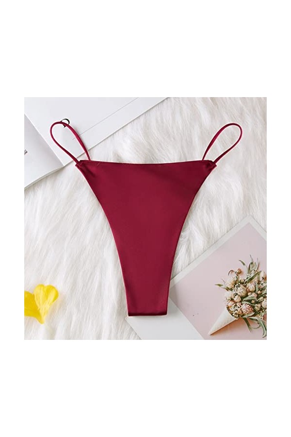 Femmes Sport Fitness Sous-vêtements Sexy Mince Sling Ice Silk Sans Coutures T-Pantalons Sous-vêtements taille Moyenne Long So