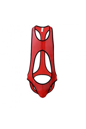 Boxer sexy en maille respirante pour homme, Rouge, XXL