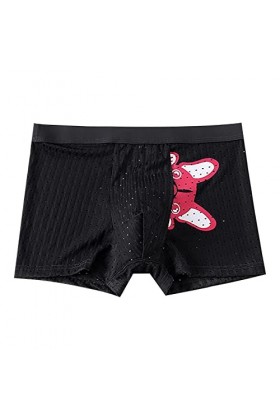 Beokeuioe Sous-vêtement rétro en coton pour homme - Pour un usage quotidien - En coton doux - Avec stretch, A2 noir., XL