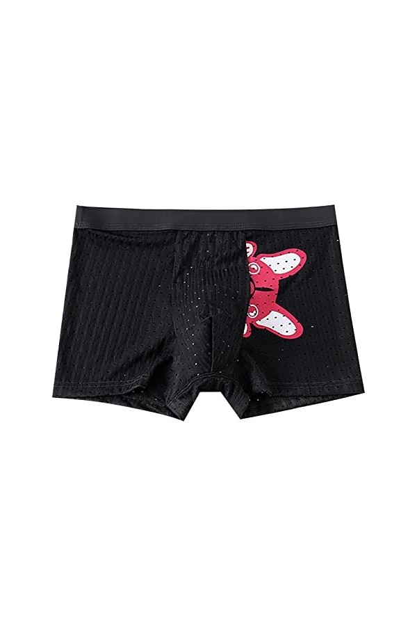 Beokeuioe Sous-vêtement rétro en coton pour homme - Pour un usage quotidien - En coton doux - Avec stretch, A2 noir., XL