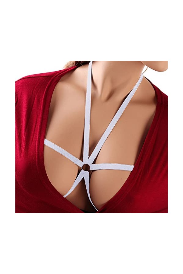 FGUUTYM Sexy Lingerie Set Corsage Femmes Sexy Lacets Soutien-gorge Noir Encolure Stretch Lingerie Réglable Soutien-gorge Dame