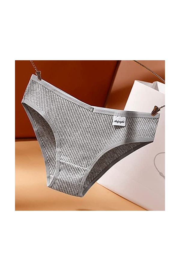 Jiabing Bikini Culottes pour Femmes sous-vêtements strongs Sexy Briefs Culotte de Lingerie Cosplay Sexy Grey, XL 