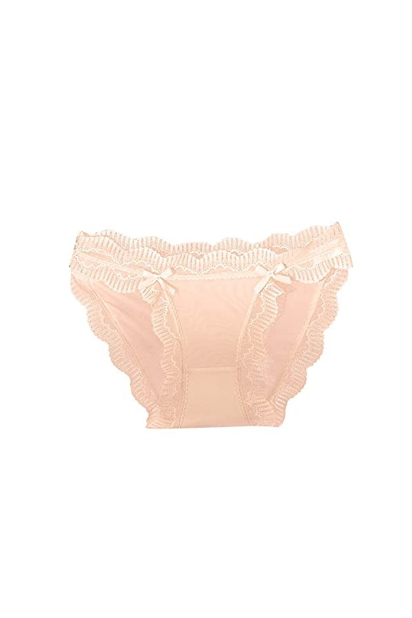 Générique String Dentelle sans Couture Culotte en Dentelle Sexy pour Femmes Couleur Unie Bord en Dentelle Culotte Taille Bass