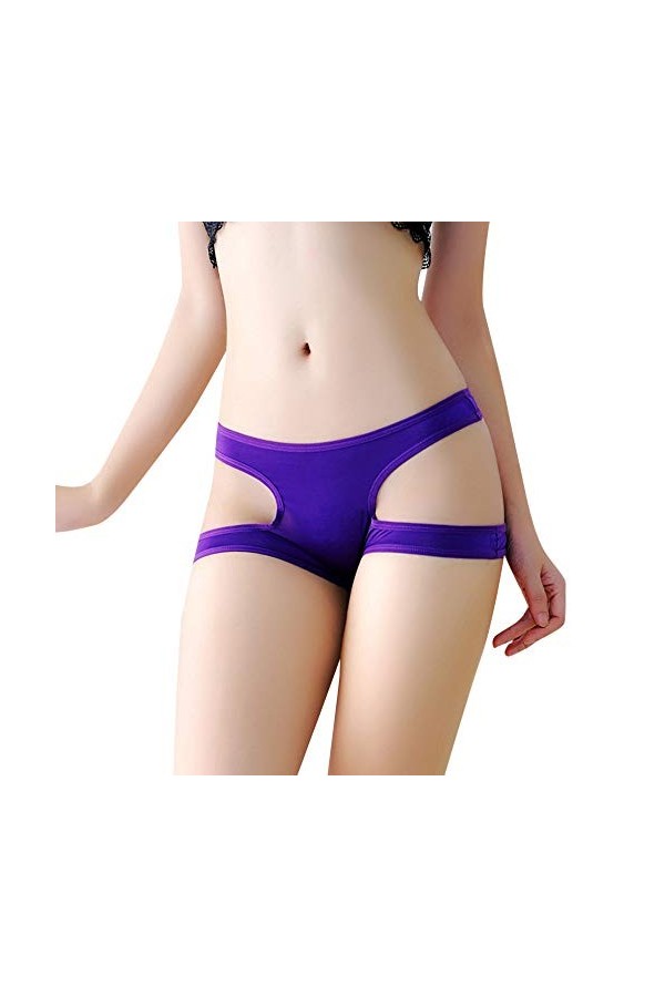 Lingerie sexy pour femme - Sous-vêtements pour femme - Culotte - Noir, lilas, taille unique