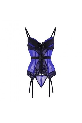 SHANHE Violet/Bleu/Noir Femmes Sexy Bustier Vintage Amovible Bretelles Spaghetti Bowknot Rembourré Coupe Corsets Avec G Strin