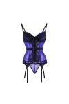 SHANHE Violet/Bleu/Noir Femmes Sexy Bustier Vintage Amovible Bretelles Spaghetti Bowknot Rembourré Coupe Corsets Avec G Strin