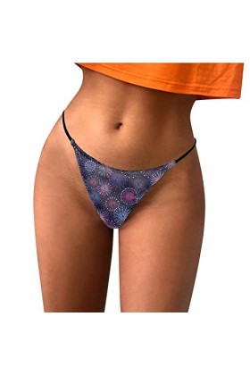 Générique String Femme Sexy Chic Hot Tanga Dentelle Sexy G String Imprimé Culotte Femme T Back Culotte Confort Doux Taille Ba