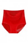 Culotte taille haute en maille sexy pour femme Taille 9, Red, XXL