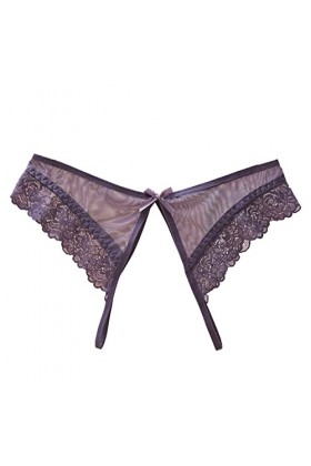 Solike Femmes Sexy Dentelle Tongs Perle Taille Basse sans Couture Élasticité Transparent G-Strings Tangas Érotique Panty Slip