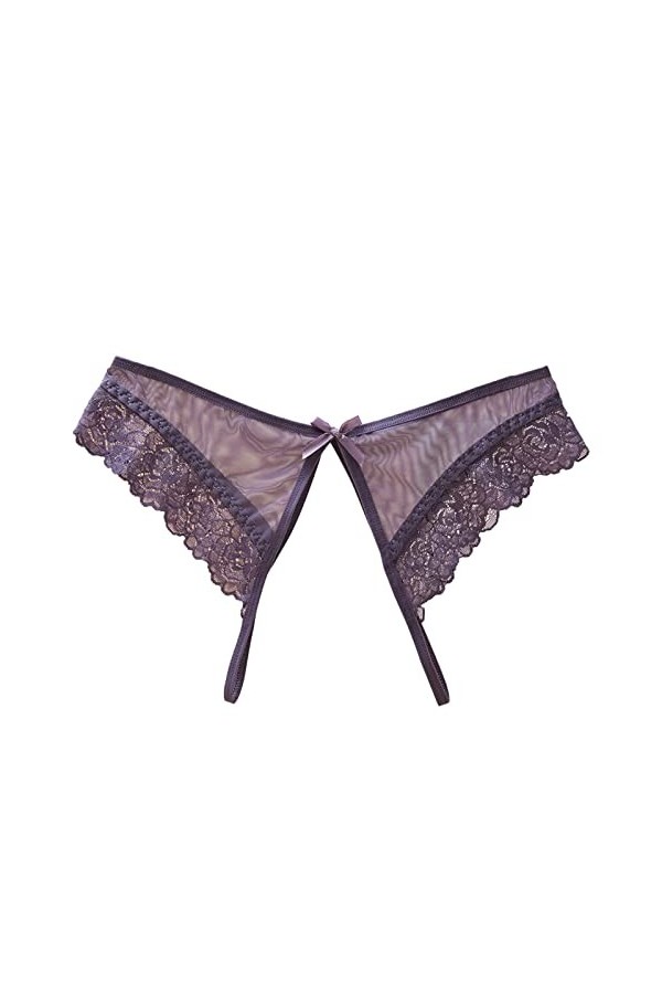 Solike Femmes Sexy Dentelle Tongs Perle Taille Basse sans Couture Élasticité Transparent G-Strings Tangas Érotique Panty Slip