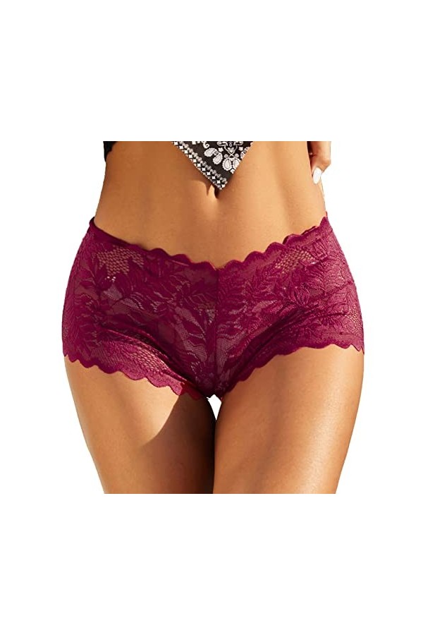 PANPANY Culottes pour Femme Slips Femme Multipack Taille Basse Soutien-Gorge Panties Confortables Dentelle Culottes Tanga Sex
