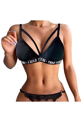 Ensemble Sexy Femme Coquine Ouvert Nuisette Sexy Hot Nuisette Robe de Nuit Sexy Robe Courte avec Bretelles Spaghetti Col en V