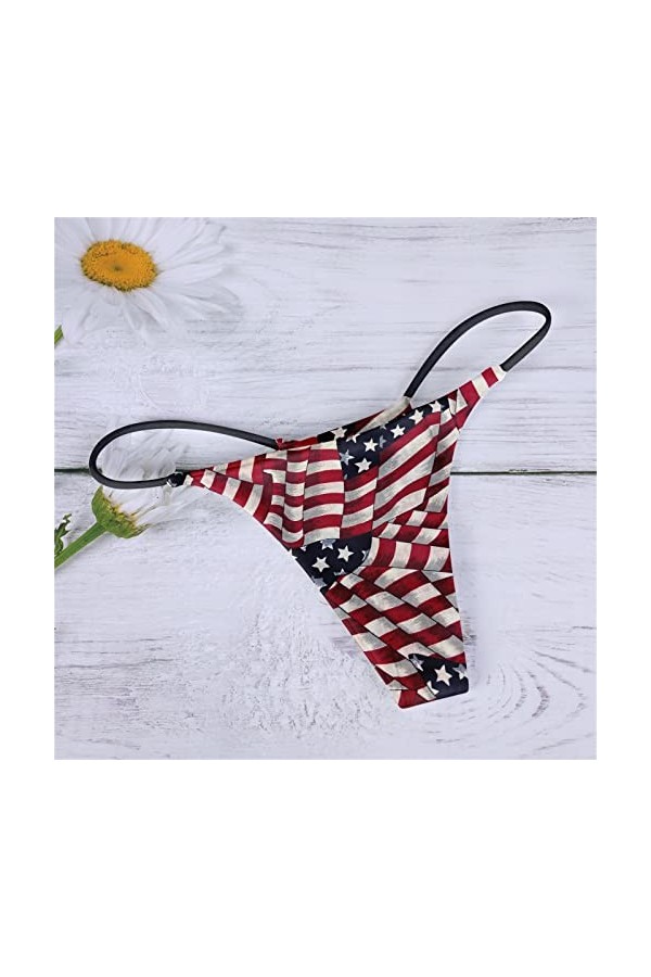 Générique String Femme Sexy Chic Hot Tanga Dentelle Sexy G String Imprimé Culotte Femme T Back Culotte Confort Doux Taille Ba