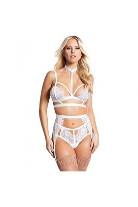 Lingerie Sexy De Pute Femme Dentelle Cuisse Jarretière Ensemble de Soutien-Gorge et de Culottes Sexy à Bretelles Elasticité F
