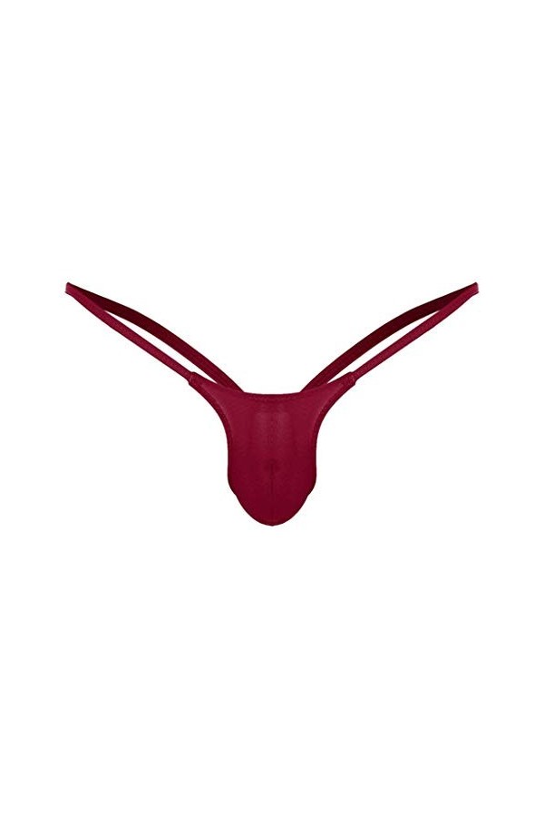 Générique Bas sous-vêtements arrière Slips Briefs Thong G-String Mens Open Rise Robe Sexy Club Wine, XL 