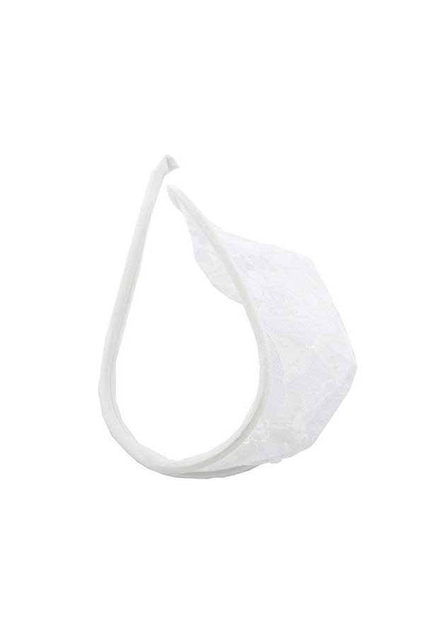 Lingerie sexy pour homme avec dos en T et dentelle, Blanc., Taille unique