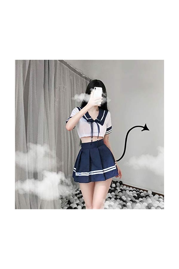 ADOSSAC Sexy Cosplay Écolière Lingerie Outfit Sexy Erotique Ouverte Uniformes Costumes de Tentation School Girl Lingerie Outf