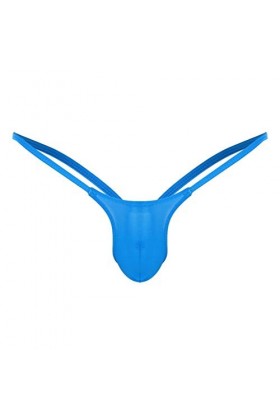 Générique Bas sous-vêtements arrière Slips Briefs Thong G-String Mens Open Rise Robe Sexy Club Blue, XL 