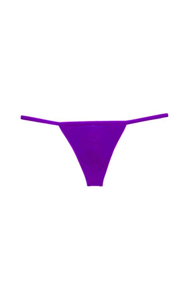 G-String Briefs Mens Bas Thong arrière sous-vêtements Culottes à Taille Ouverte Coton Noir Purple, XL 