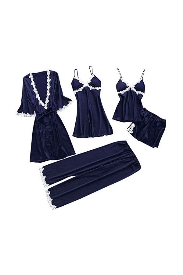 Chemise de nuit pour femme - Nuisette en coton - Jupe - Ensemble chemise de nuit - Dentelle - Décoration - Chemise de nuit - 