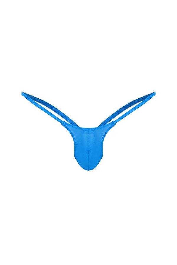 chiphop Lace Lingerie Bas sous-vêtements arrière Slips Briefs Thong G-String Mens Open Rise Vêtements Sexy Blue, M 