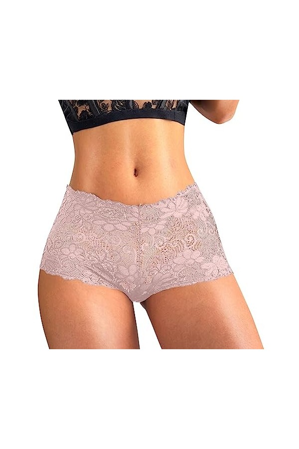 Culotte Femme Taille Haute Culottes de sous-vêtements Sexy Dentelle Coton Confortable Pas Coquine Hot Ouverte A Dentelle Femm