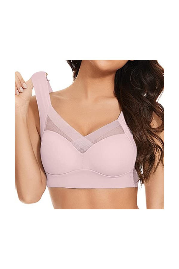 HANXIULIN Soutien-gorge sans bonnets souples - Bustier Fit avec soutien-gorge à armatures légèrement rembourré avec soutien-g