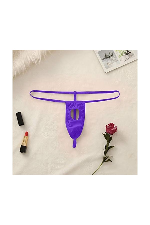 Tong Briefs Bikini Pouch Pantalon Homme Bold Stretch Sexy Sous-vêtements Robe de Saint-Valentin, lilas, M