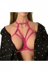 Jiabing Mode élastique Soutien-Gorge Sangle Sexy intéressant Harnais sous-vêtements Lingerie Manches Longues Hot Pink, One S