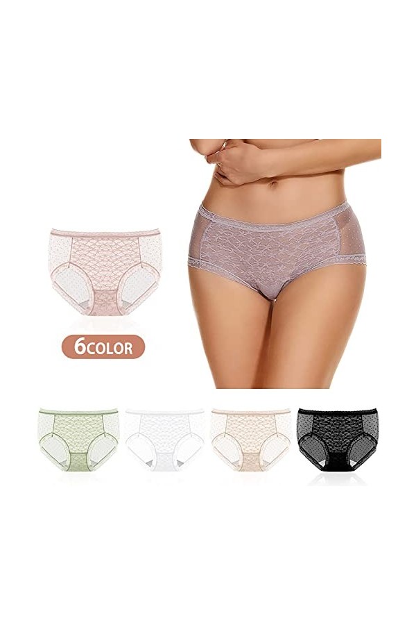 Culotte Sans Couture Femme Invisible Culotte En Dentelle Sexy Pour Femmes Couleur Unie Bord En Dentelle Ceinture CroiséE Culo