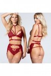 Lingerie Sexy Femme éRotique Hot Dentelle Jarretière Soutien-Gorge et Ensembles de Culottes Stretch Fendue Ensemble de Linger