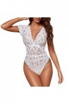 Ensemble de lingerie sexy en dentelle pour le Nouvel An 2023 avec anneau en acier pour homme, blanc, S