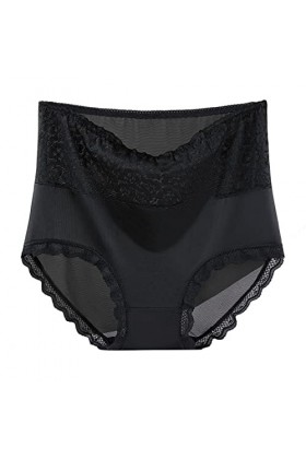 Culotte taille haute en maille sexy pour femme Taille 9, Noir , XXL