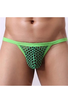 DGKaxiyaHM String en Maille Creuse pour Hommes String Sexy en résille avec Pochette Convexe en U à Taille Basse Voir à Traver