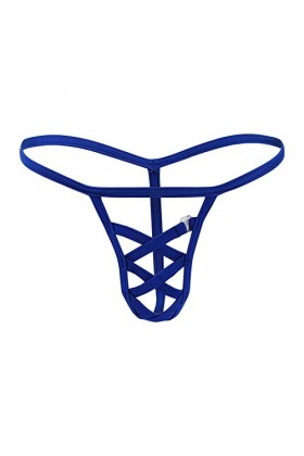 DGKaxiyaHM String Creux Sexy pour Hommes String Transparent à Taille Basse avec Dos en T Dos Nu Découpe Sexy Culotte sous-Vêt