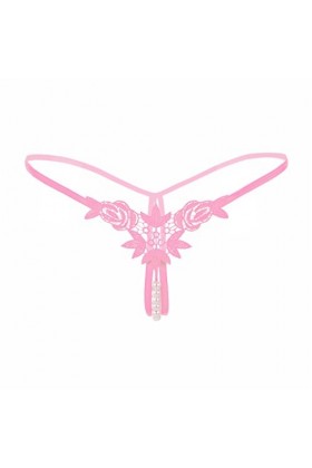 sous Jupe Lady Culottes Lingerie G-String Broderie Knickers sous-vêtements V-String Sexy Nuisette Coton Nuit Pink, One Size 