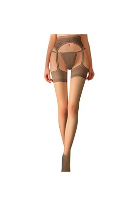 IQYU Jarretière en dentelle pour femme - 4 sangles avec bas pour cuissardes - Lingerie élégante - Mes journées en chaussettes