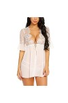 Nuisette pour femme - Col en V - Vêtement dintérieur - Pyjama - Sous-robe spaghetti - Chemise de nuit - Robe de nuit - Nuise