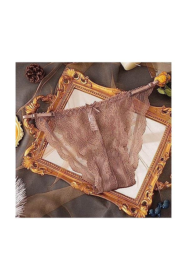 Générique Culotte Femme Taille Haute Culottes Taille Basse Slips Stretch String en Femme Coquine Hot Ouverte Dentelle Lingeri