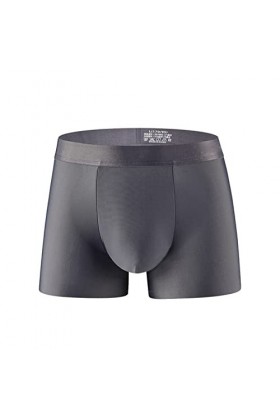 Beokeuioe Short rétro en soie glacée - Doux et respirant - Sous-vêtements pour homme - Boxer de sport - Boxer en microfibre, 